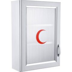 Ecza Dolabı Kapaklı PVC İlk Yardım Dolabı Çelik Ayna 159