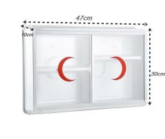 Çelik Ayna Ecza Dolabı 47x30x10cm PVS Camlı 158