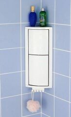 Primanova İki Gözlü Dönerli Banyo Köşe Rafı Beyaz S-03