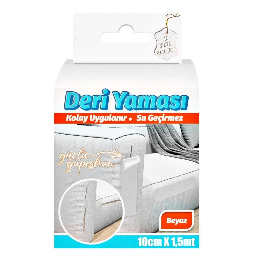 Deri Yaması Kendinden Güçlü Yapışkanlı Kolay Uygulanır Su Geçirmez 10cmX1,5 Metre-Beyaz