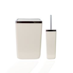 Primanova Toskana Çöp Kovası ve Tuvalet Fırçası Bej