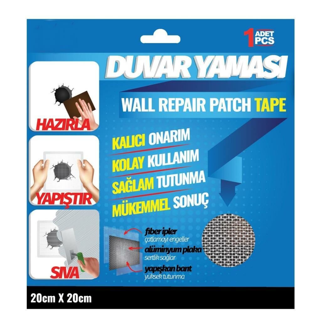 Duvar Yaması Tesisat ve Soba Borusu Delikleri İçin Kalıcı Onarım 20cmx20cm-1Adet