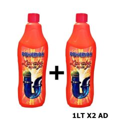 Powermax Lavabo Gider Açıcı Jel Formül 1 Lt x 2 Adet