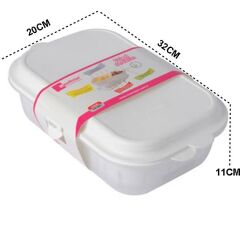 Moon Star Süzgeçli Bölmeli Kilitli Kızartmalık Kabı 2,4 Litre FR-605