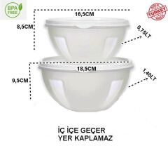 Moon Star Hava Sızdırmaz İkili Saklama Kabı 1,40+0,75 Litre-ST-405