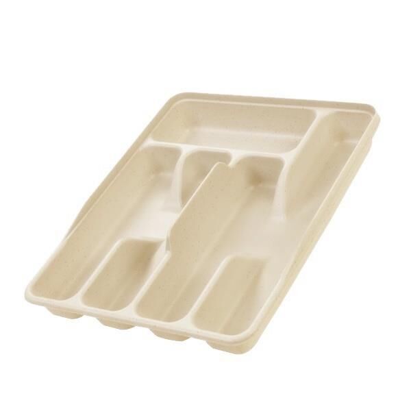 Moonstar Çekmece İçi Kaşıklık 5Gözlü Çatal Bıçak Organızer 34X27CM-KŞ-172 Krem