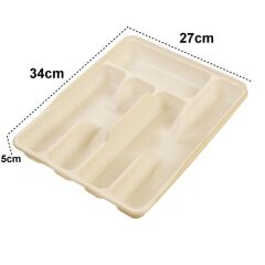 Moonstar Çekmece İçi Kaşıklık 5Gözlü Çatal Bıçak Organızer 34X27CM-KŞ-172 Krem