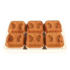 Moonstar Tepsili Kahvaltılık Set Tepsili 6 Parça-KS-825 BEYAZ+BAMBU KAPAKLI