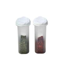 Moonstar İkili Baharatlık Tuzluk Karabiberlik Pratik Kullanım 2X200ML beyaz