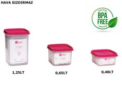 Moon star Modüler Hava Sızdırmaz 3,Lü Saklama Kabı-1,25+0,65+0,40 Litre-MS-09+MS-02+MS-01