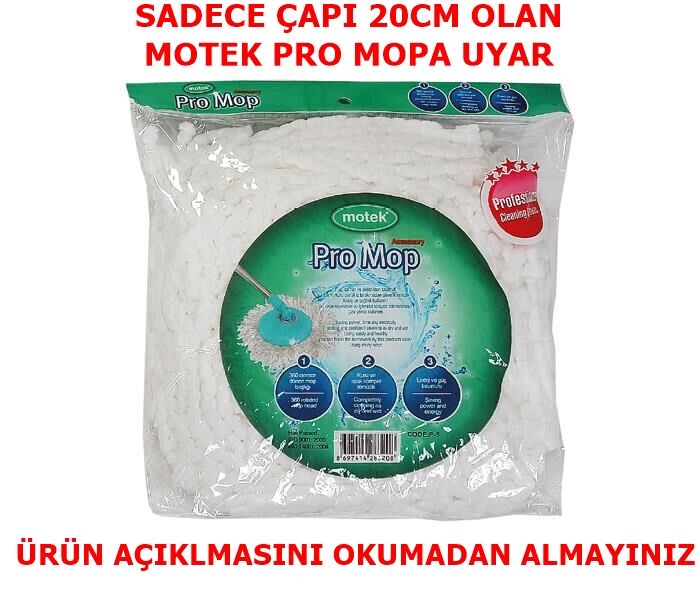 Motek Profesyonel Promop Yedek Başlık Püskül P-4- Motek profosyonel mop harici modellere uymaz