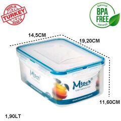 Moonstar Mlock 1,90 Litre Hava Sızdırmaz Kilitli Kap ML-160
