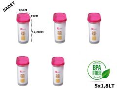 Moonstar Modüler Kapaklı Kuru Gida Saklama Kabı 1,8 LT X 5ADET MB-12