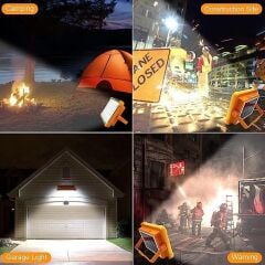 Taşınabilir Solarlı Çalışma Ve Kamp Işığı, Powerbanklı Güneş Enerjili Işıldak,Fener-150W 2000 Lümen 264 Ledli-KÇ