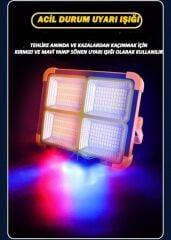 Taşınabilir Solarlı Çalışma Ve Kamp Işığı, Powerbanklı Güneş Enerjili Işıldak,Fener-150W 2000 Lümen 264 Ledli-KÇ