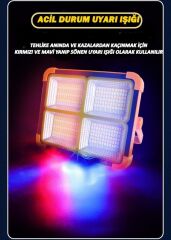 Taşınabilir Solarlı Çalışma Ve Kamp Işığı, Powerbanklı Güneş Enerjili Işıldak,Fener-150W 2000 Lümen 264 Ledli-KÇ