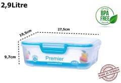 Moon Star 4 Tarafı Kilitli  Contalı Hava Geçirmez Saklama Kabı 2,9Lt-PM-207