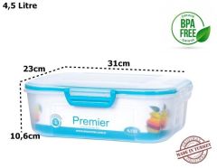 Moon Star Mlock Premier 4 Tarafı Kilitli  Contalı Hava Geçirmez Saklama Kabı 4,5Lt-PM-208