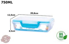 Moon Star Mlock Premier 4 Tarafı Kilitli  Contalı Hava Geçirmez Saklama Kabı 750ML-PM-205