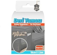 Deri Yaması Kendinden Güçlü Yapışkanlı Kolay Uygulanır Su Geçirmez 10cmX1,5 Metre-Koyu Gri