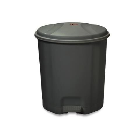 Motek Elit Pedallı Plastik Çöp Kovası İç Kovalı 6 LT Antrasit Siyah