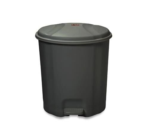 Motek Elit Pedallı Plastik Çöp Kovası İç Kovalı 6 LT Antrasit Siyah