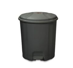 Motek Elit Pedallı Plastik Çöp Kovası İç Kovalı 6 LT Antrasit Siyah