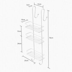 Geseus 3 Katlı Asmalı Banyo Duşakabin Duş Rafı Krom BKK066
