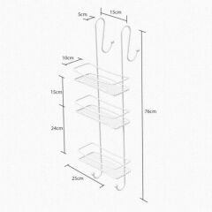 Geseus 3 Katlı Asmalı Banyo Duşakabin Duş Rafı Krom BKK066