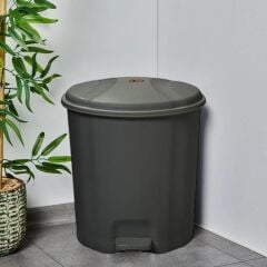 Motek Elit Pedallı Plastik Çöp Kovası İç Kovalıı 22 LT Antrasit Siyah