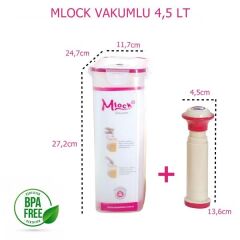Moon Star Mlock Vakumlu Saklama kabı 4,5 LT+ Pompa-MVB-191