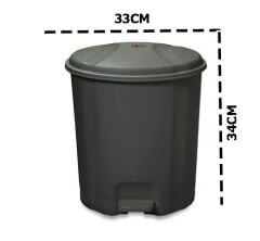 Motek Elit Pedallı Plastik Çöp Kovası İç Kovalı 12 LT Antrasit Siyah