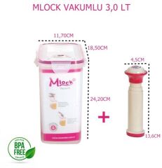 Moon Star Mlock Vakumlu Saklama kabı 3 LT+ Pompa-MVB-190