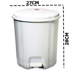 Motek Elit Pedallı Plastik Çöp Kovası İç Kovalı 6 LT Beyaz