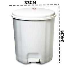 Motek Elit Pedallı Plastik Çöp Kovası İç Kovalı 12 LT Beyaz