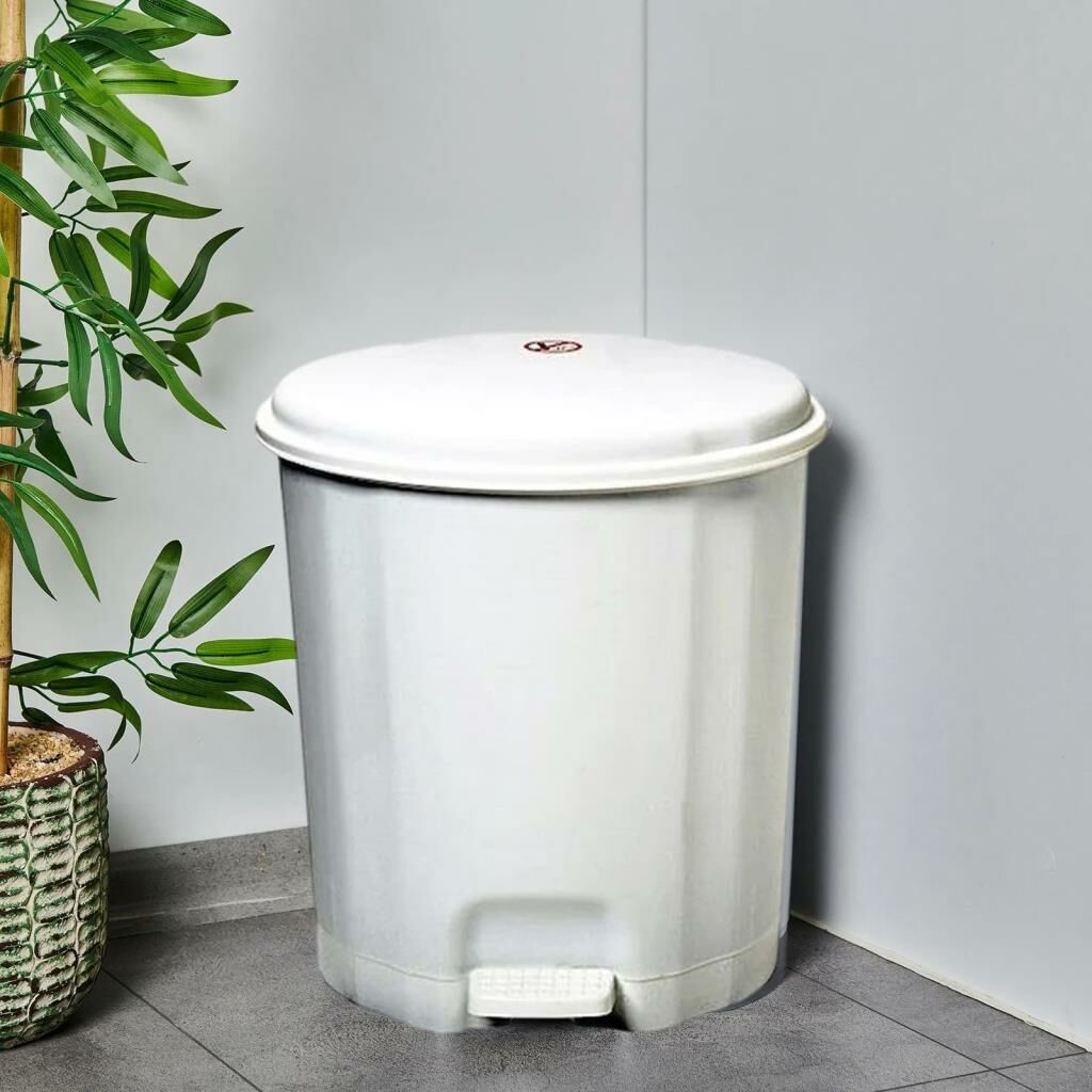 Motek Elit Pedallı Plastik Çöp Kovası İç Kovalı 22 LT Beyaz