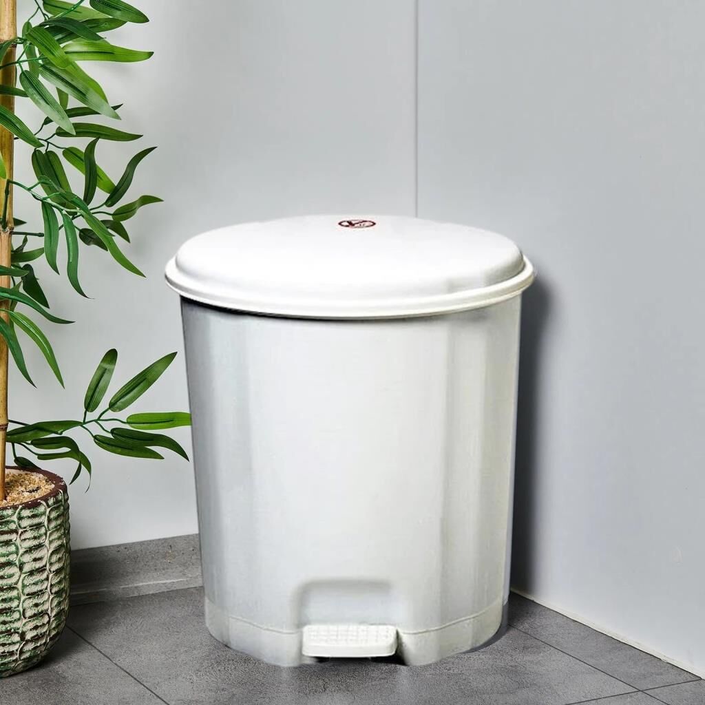 Motek Elit Pedallı Plastik Çöp Kovası İç Kovalı 22 LT Beyaz