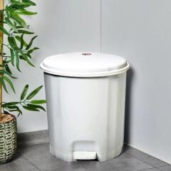 Motek Elit Pedallı Plastik Çöp Kovası İç Kovalı 22 LT Beyaz