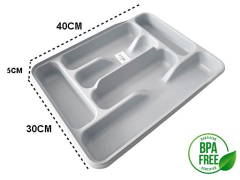 Moonstar Çekmece İçi Kaşıklık 6Gözlü Çatal Bıçak Organızer 40X30CM-KŞ170-GRİ