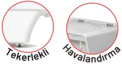 Motek Tekerlekli Patateslik Soğanlık Oyuncak Kutusu Patateslik Soğanlık Sepeti 3X12Lt Beyaz+Gri