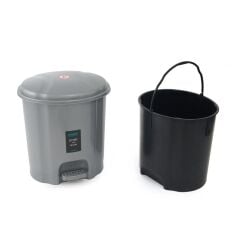 Motek Elit Pedallı Plastik Çöp Kovası İç Kovalı 22 LT Gümüş Gri