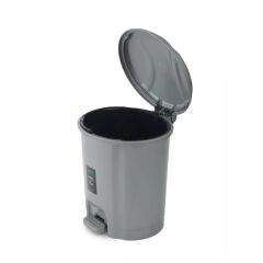 Motek Elit Pedallı Plastik Çöp Kovası İç Kovalı 22 LT Gümüş Gri