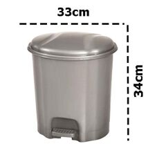 Motek Elit Pedallı Plastik Çöp Kovası İç Kovalı 12 LT Gümüş Gri