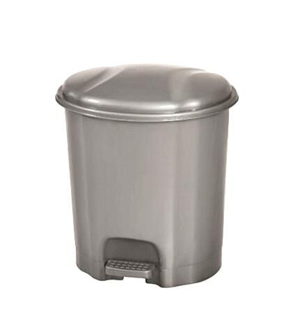 Motek Elit Pedallı Plastik Çöp Kovası İç Kovalı 6 LT Gümüş Gri