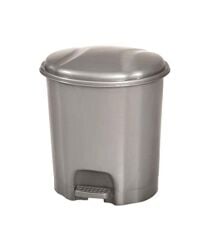 Motek Elit Pedallı Plastik Çöp Kovası İç Kovalı 6 LT Gümüş Gri