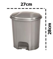 Motek Elit Pedallı Plastik Çöp Kovası İç Kovalı 6 LT Gümüş Gri