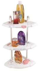 Çelik Ayna Plastik Banyo Köşe Rafı Şampuanlık 132