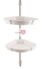 Çelik Ayna Banyo Köşe Rafı Şampuanlık İki Gözlü 135