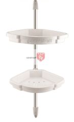 Çelik Ayna Banyo Köşe Rafı Şampuanlık İki Gözlü 135