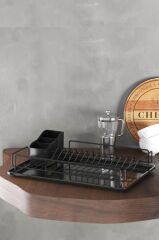 Geseus Home Tek Katlı Tabaklık Bulaşıklık Mat Siyah KB006S